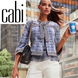 CAbi 21 Club Blue Black Tweed Jacket Blazer